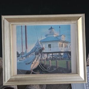 Framed Nautical Lighthouse Art